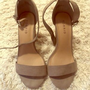 Torrid nude suede heels
